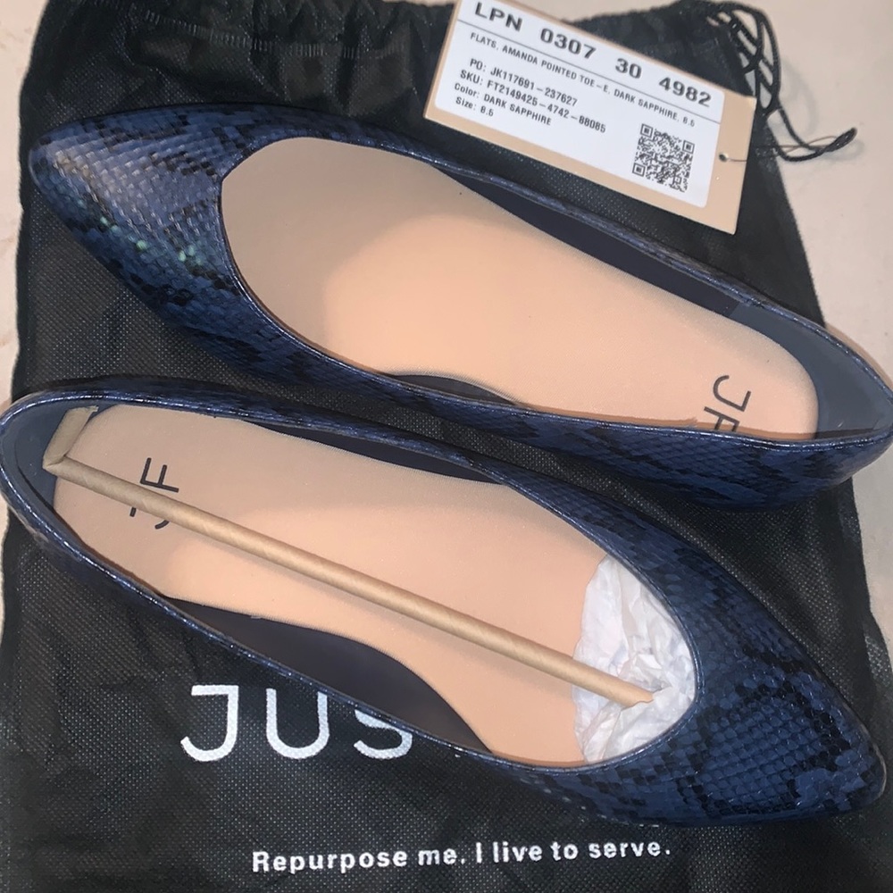 Sapphire blue snake skin loafer